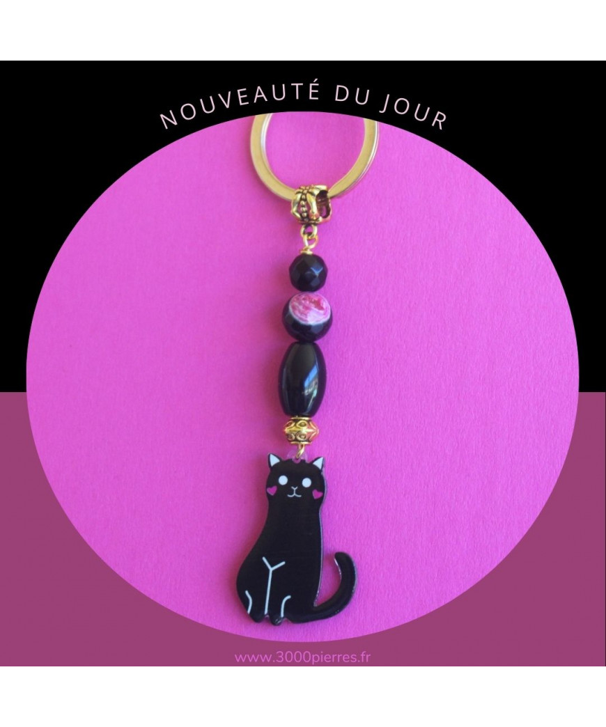 Porte-clefs Chat noir