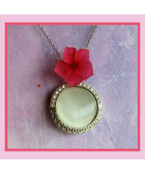 Pendentif Agate Œil de chat blanc