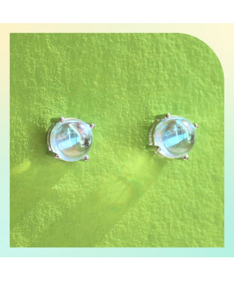 Boucles d'oreilles clous en Pierre de Lune