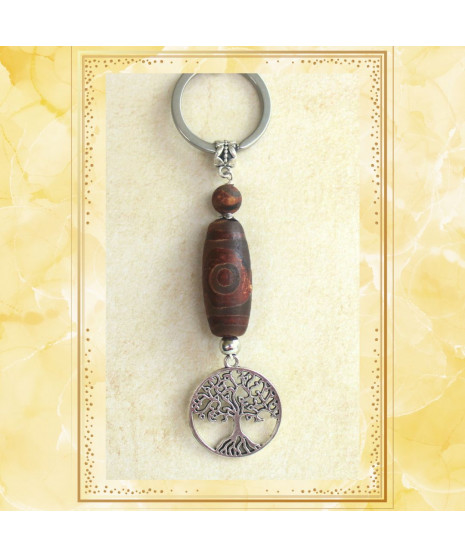 Porte-clefs Arbre de vie en Agate