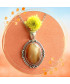 Pendentif cabochon en Agate orange