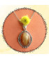 Pendentif cabochon en Agate orange