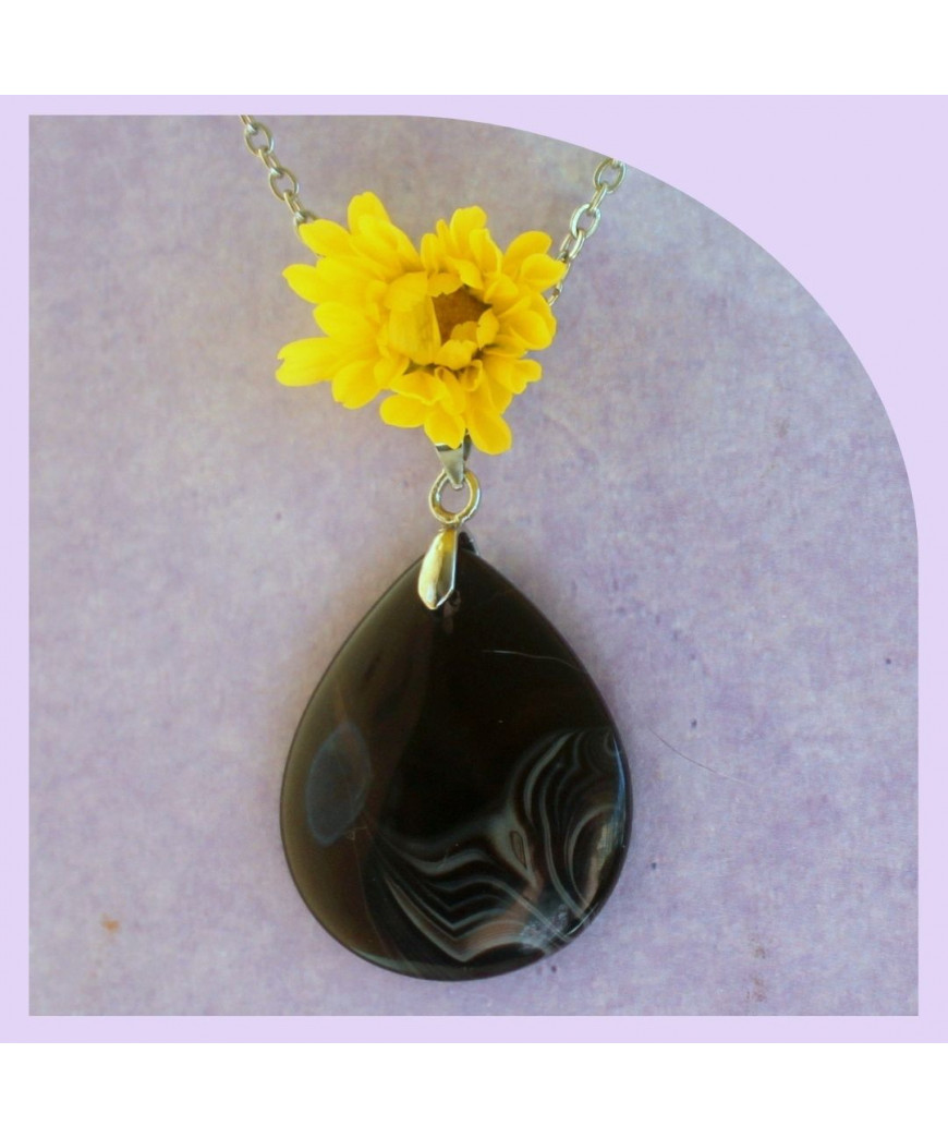 Pendentif en Agate noire