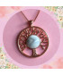 Pendentif Arbre de vie en Agate grise