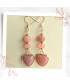 Boucles d'oreilles Cœurs en Aventurine orange