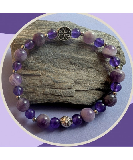 Bracelet Fleur en Améthyste