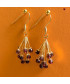 Boucles d'oreilles Grappes en Grenat
