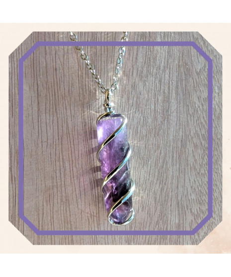 Pendentif hexagonal en Améthyste