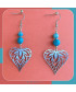 Boucles d'oreilles Cœurs en Agate crazy bleue