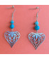 Boucles d'oreilles Cœurs en Agate crazy bleue