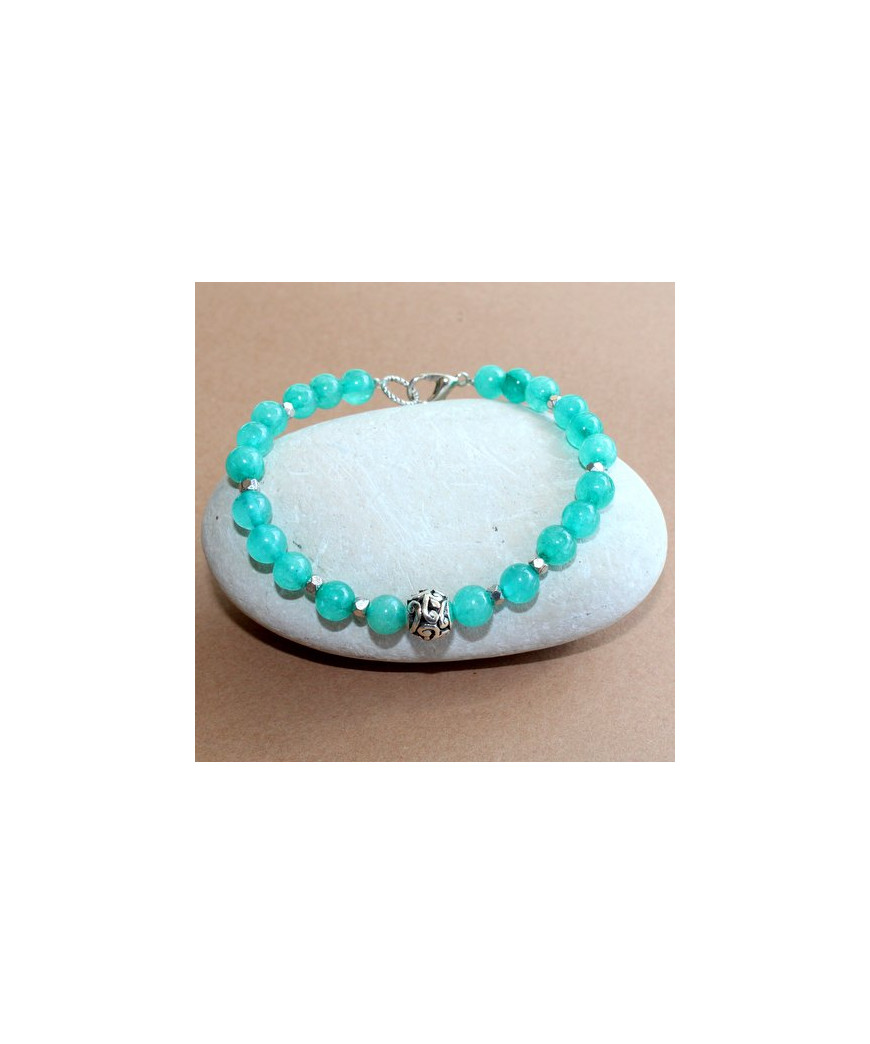 Bracelet vert turquoise en Agate
