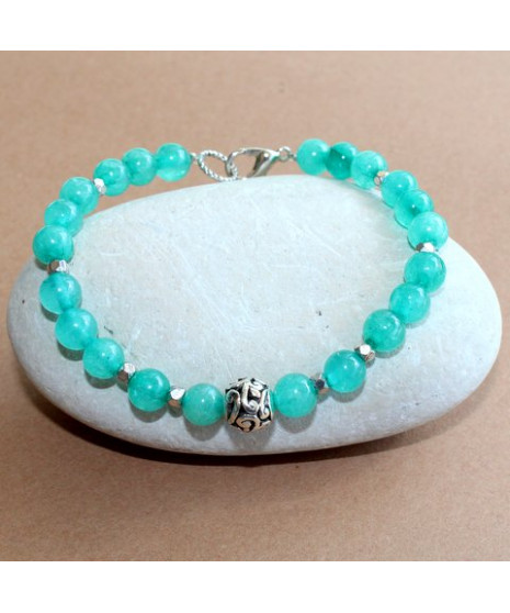 Bracelet vert turquoise en Agate