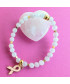 Bracelet Octobre rose en Quartz rose
