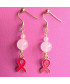 Boucles d'oreilles Octobre rose en Quartz rose