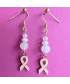 Boucles d'oreilles Octobre rose en Quartz rose