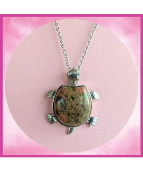 Pendentif Tortue en Unakite
