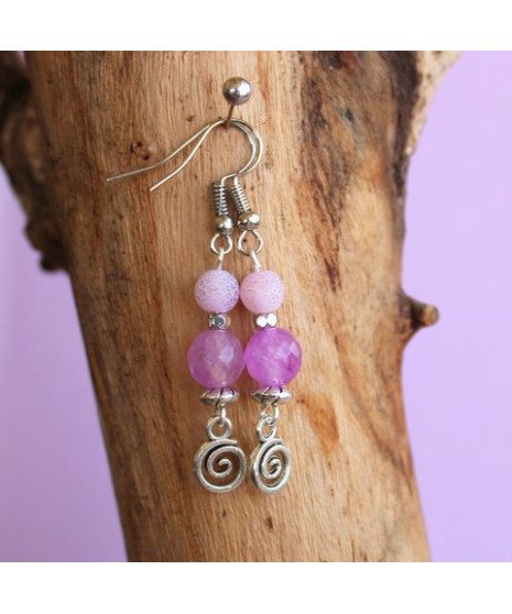 Boucles d'oreilles Agate violette
