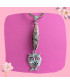 Porte-clefs Chouette en Rhodonite