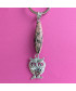 Porte-clefs Chouette en Rhodonite
