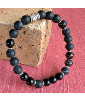 Bracelet Agate noire