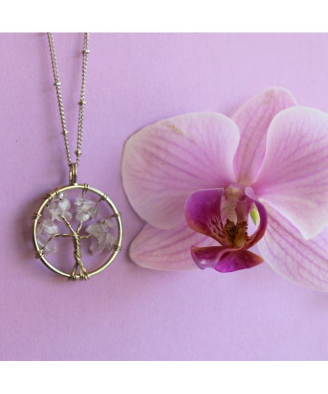 Pendentif Arbre de vie en cristal de roche