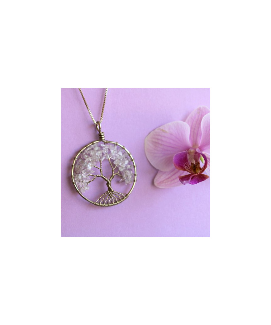 Pendentif Arbre de vie en cristal de roche