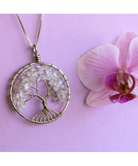 Pendentif Arbre de vie en cristal de roche