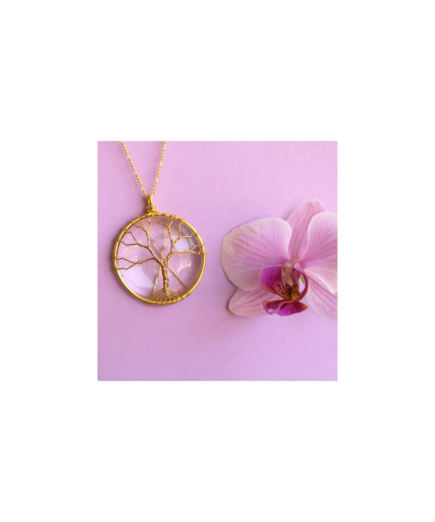 Pendentif Arbre de vie en cristal de roche