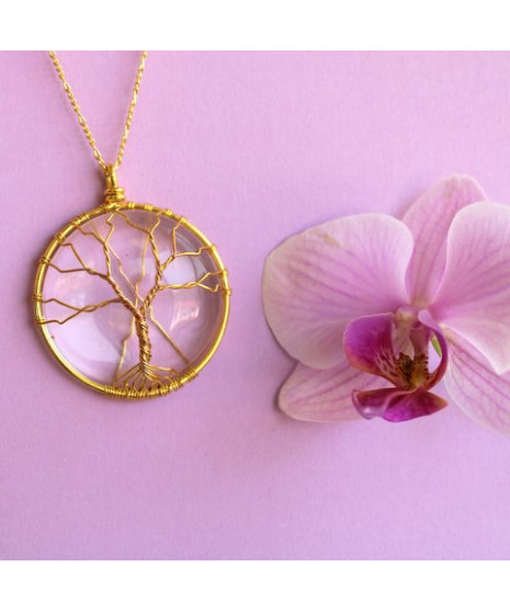 Pendentif Arbre de vie en cristal de roche
