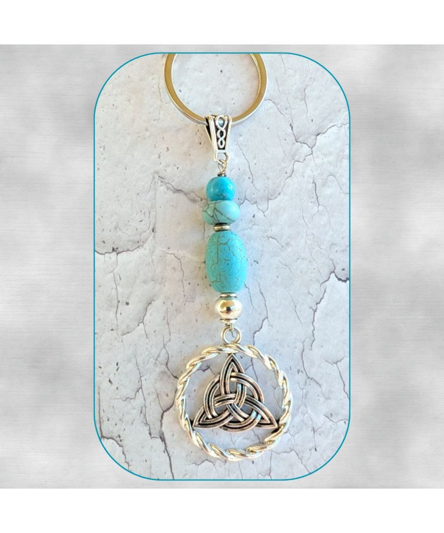 Porte-clefs Triquetra en Turquoise