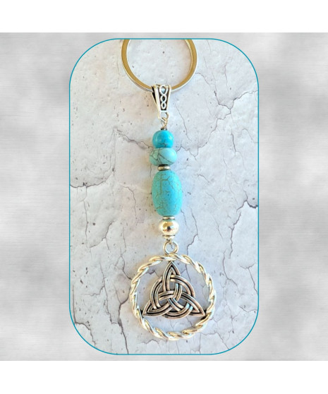 Porte-clefs Triquetra en Turquoise