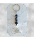 Porte-clefs Triquetra en Agate noire et violette