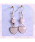 Boucles d'oreilles Cœurs en Quartz rose