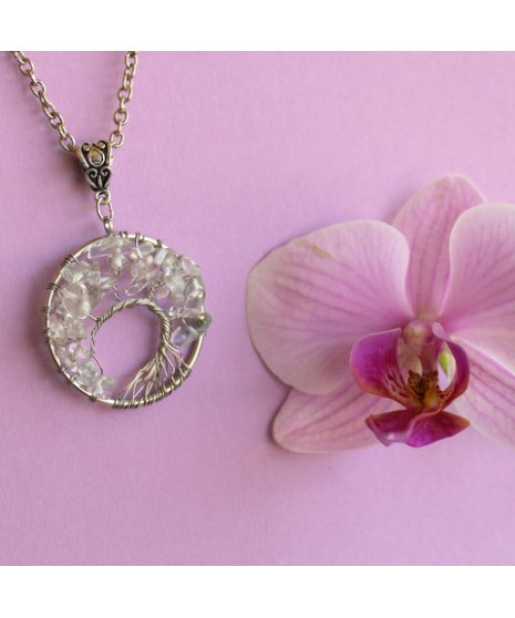 Pendentif Arbre de vie en cristal de roche