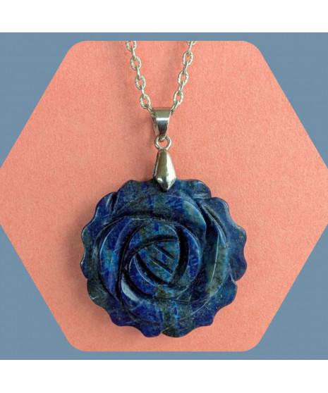 Pendentif Fleur en Lapis Lazuli