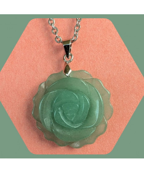 Pendentif Fleur en Aventurine