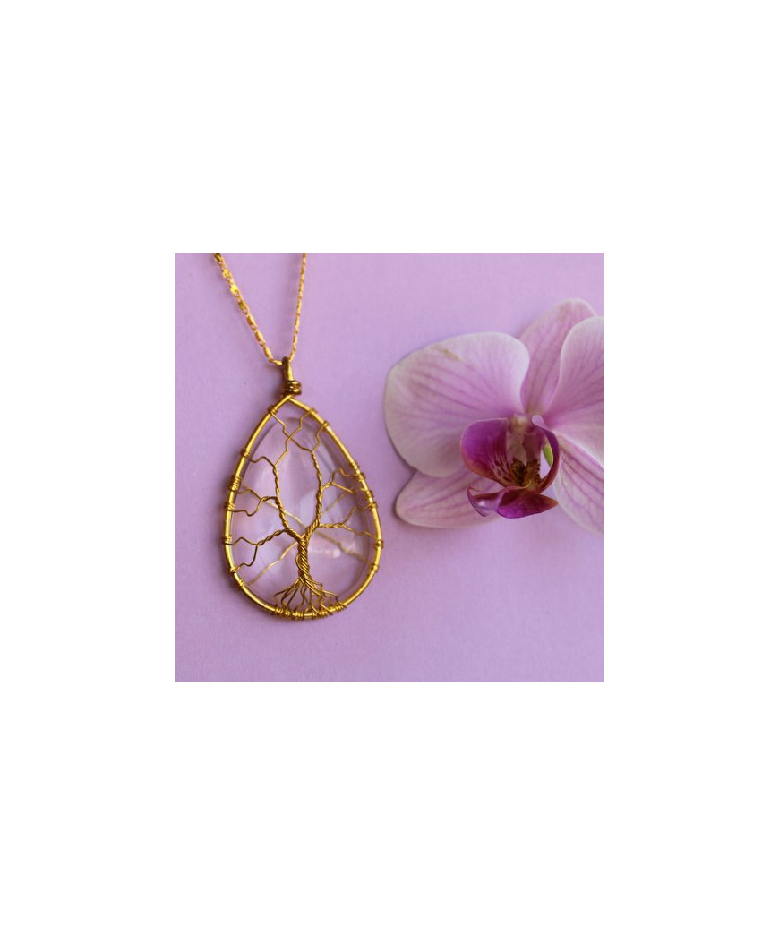 Pendentif Arbre de vie en cristal de roche
