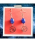 Boucles d'oreilles Vagues en Agate bleue