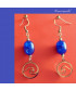 Boucles d'oreilles Vagues en Agate bleue