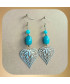 Boucles d'oreilles Cœurs en Agate bleue