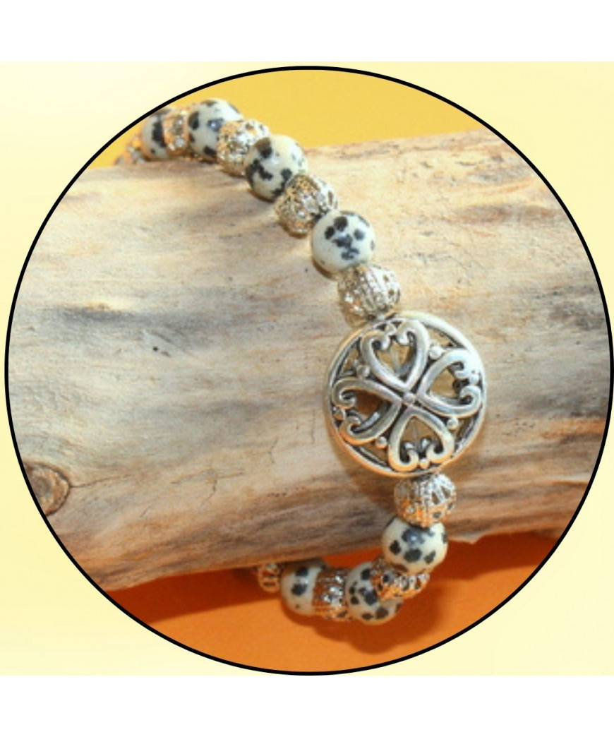 Bracelet en Jaspe dalmatien