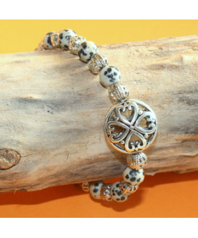 Bracelet en Jaspe dalmatien