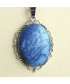 Pendentif cabochon en Agate bleue