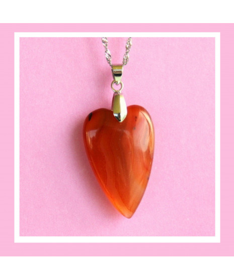 Pendentif Cœur en Cornaline