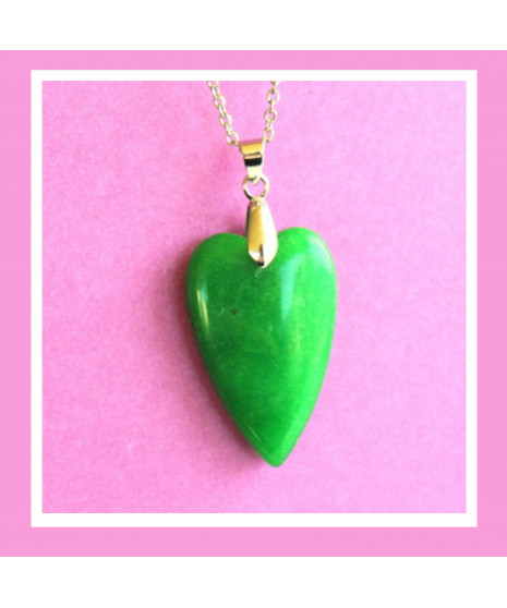 Pendentif Cœur en Jade vert