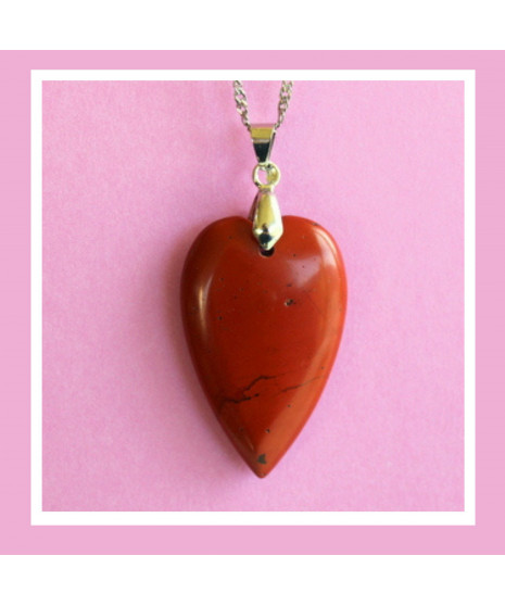 Pendentif Cœur en Jaspe rouge