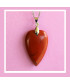 Pendentif Cœur en Jaspe rouge