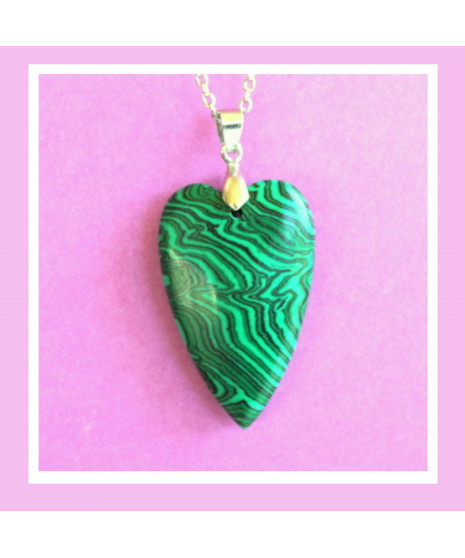 Pendentif Cœur en Malachite
