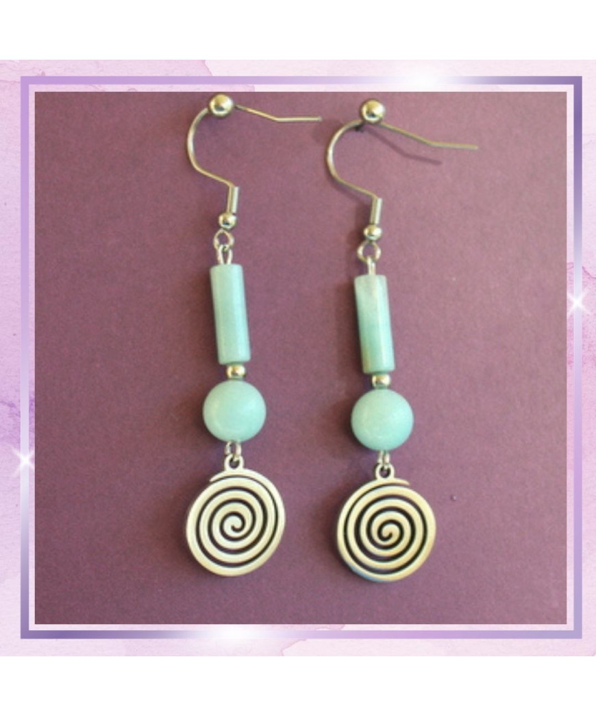 Boucles d'oreilles en Amazonite