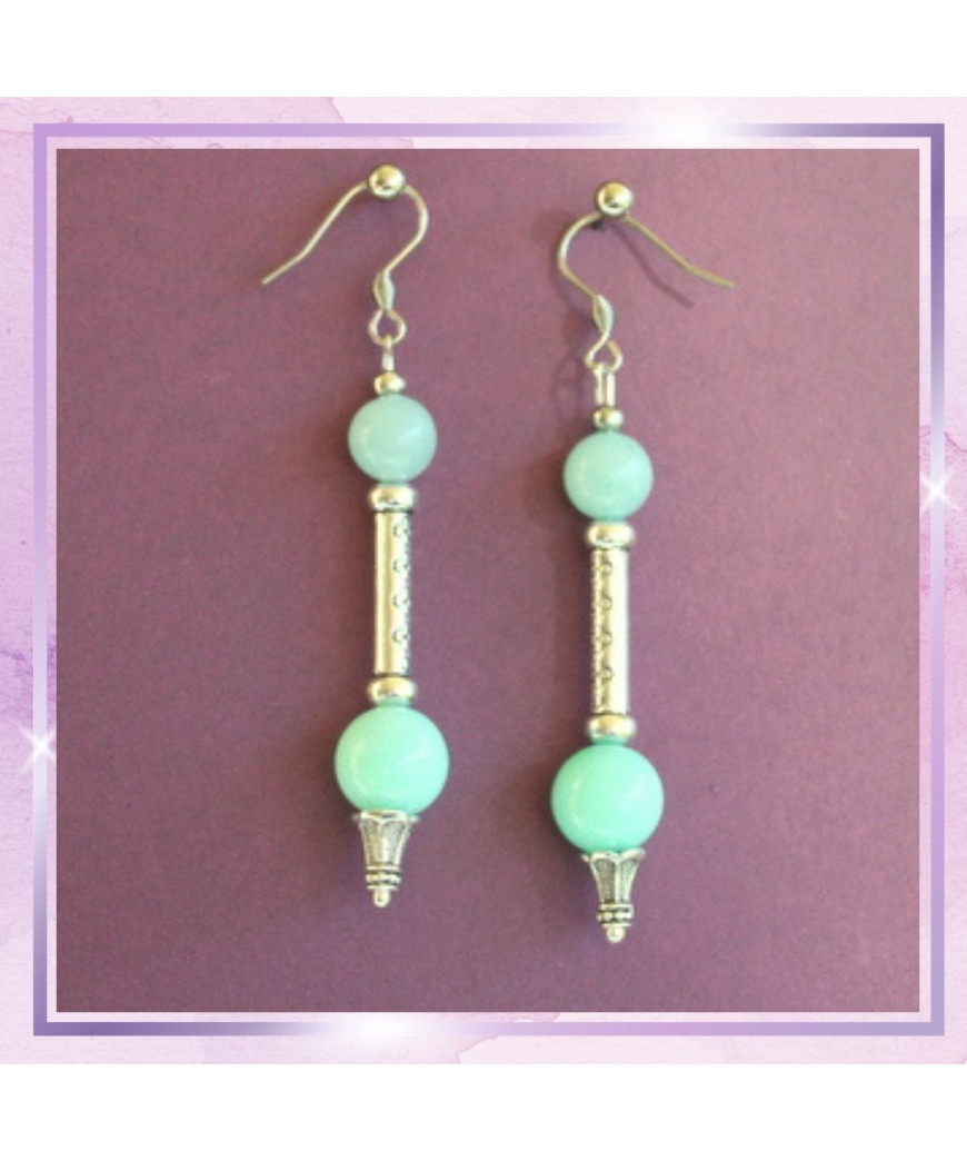 Boucles d'oreilles en Amazonite